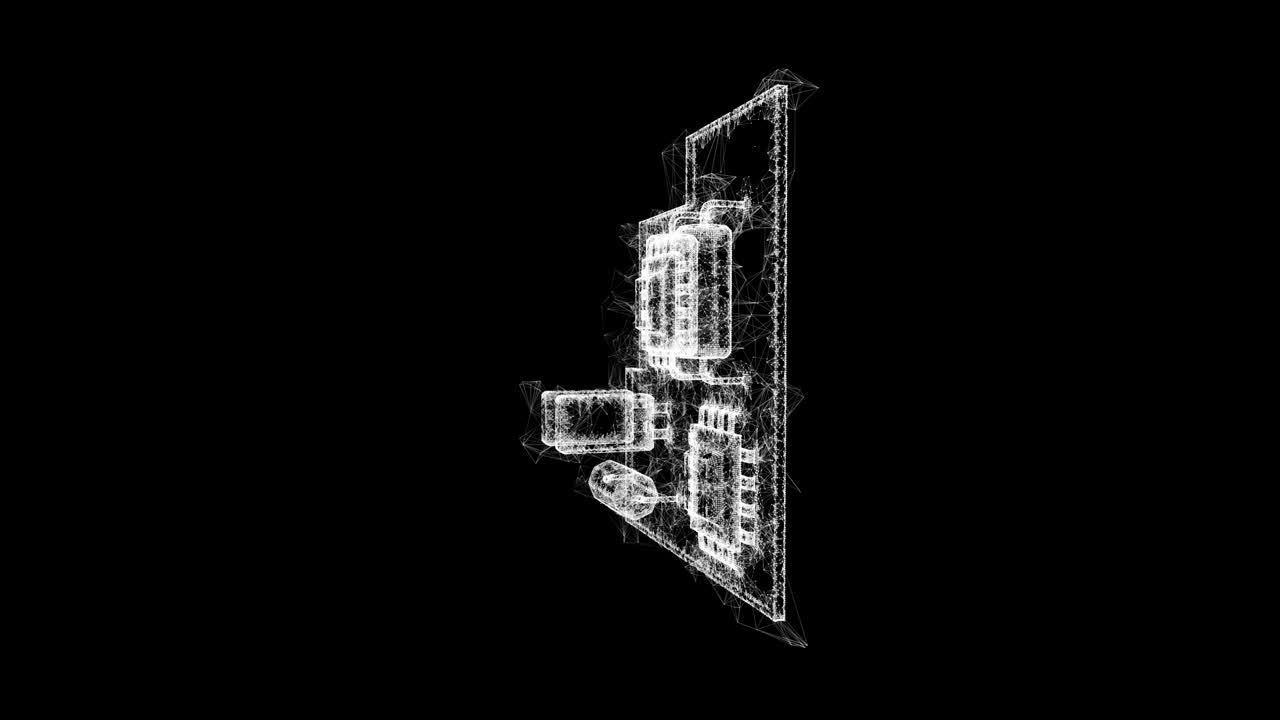 placa de circuitos. componentes electrónicos de la computadora placa base. microchip semiconductor, diodo. piezas de hardware. wireframe tecnología de malla poli baja