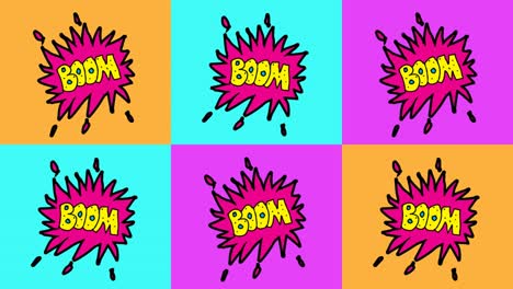 kids drawing pop art seamless background with theme of text boom