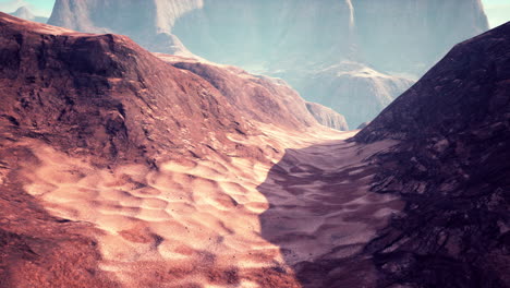 a wide shot of a canyon in the desert