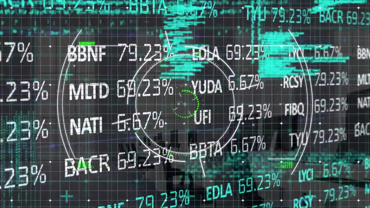 Animation of financial data processing over diagrams