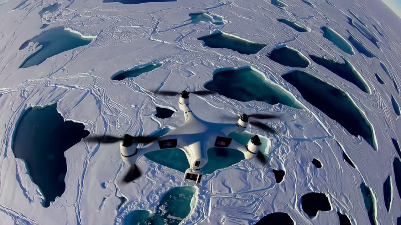 Drone Over Antarctic Ice