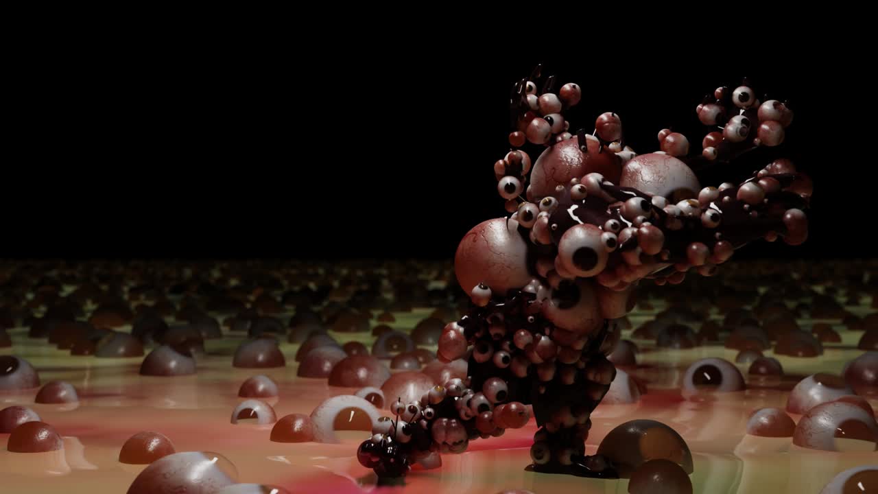 무서운 괴물 춤, 악마 춤, 하우스 및 합, 루프 애니메이션, 공포 판타지 장르 비디오, 현실적인 cgi, 3d 렌더링