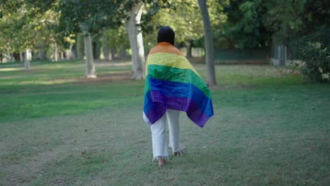 pride parade attendee in park