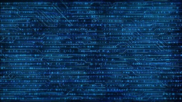Dynamic glowing circuits flowing digital surface energy transfer futuristic innovation artificial