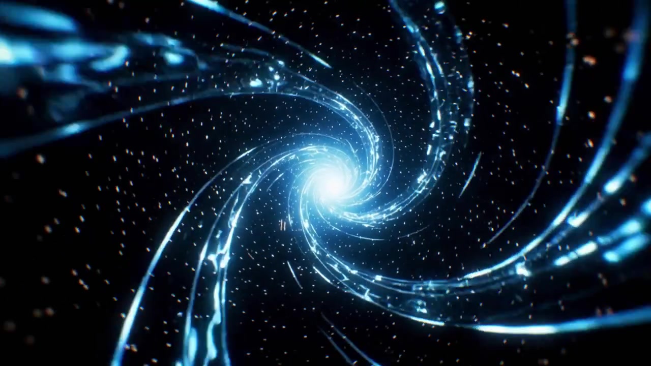Abstract Time Travel Tunnel with Glowing Clock Face