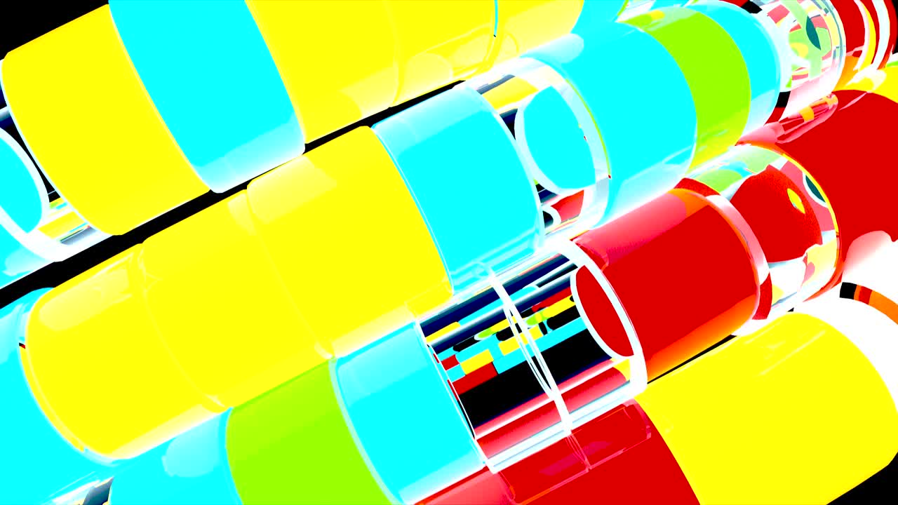 renderización 3d abstracta con tuberías, fondo animado con formas geométricas en movimiento. video 4k sin costuras.