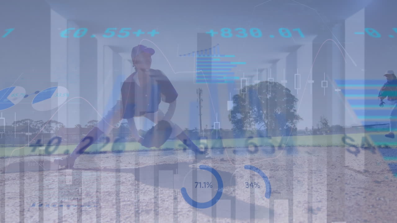 animación del procesamiento de datos sobre diversos jugadores de béisbol