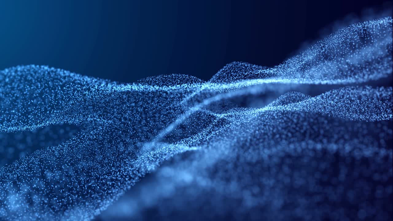Flying on Particles Background - 4K Resolution
