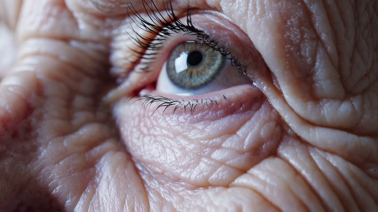 primer plano del ojo de una persona de edad avanzada