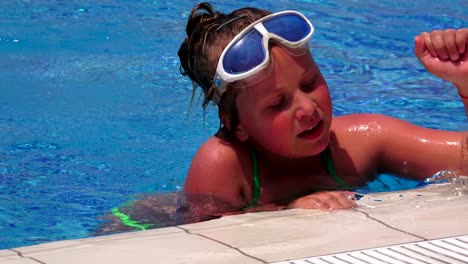little girl in the swimming pool