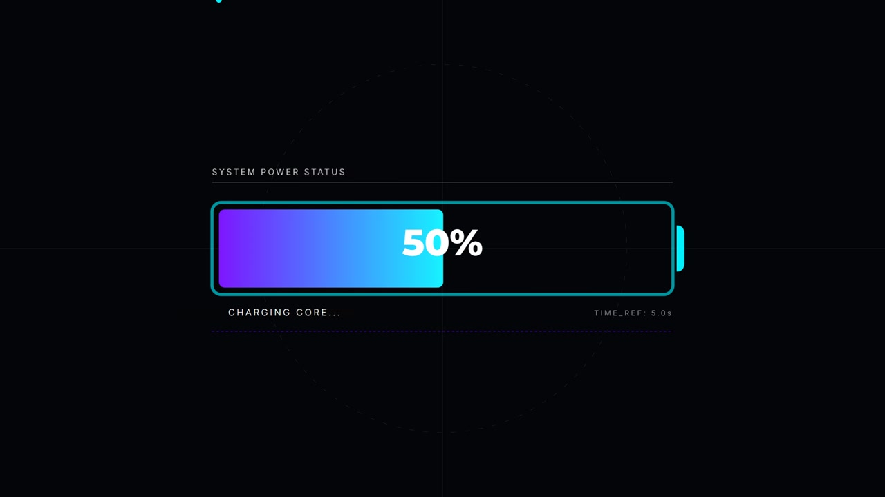 Digital Battery Charging Progress Bar Animation