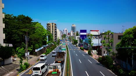 a timelapse of the traffic jam at the urban street in tokyo wide shot