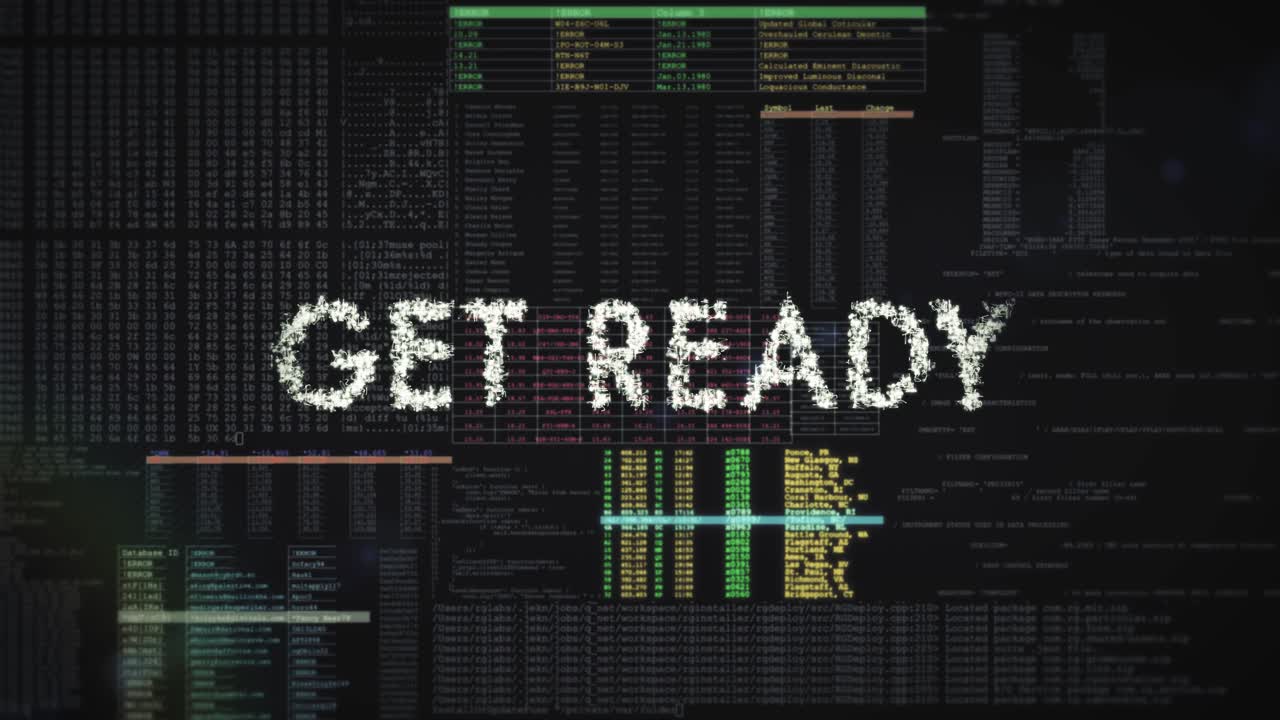 superposición de texto futuro en animación de datos de código futurista