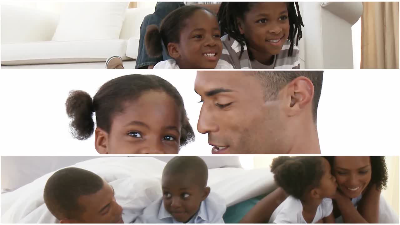 Montage of an afroamerican family