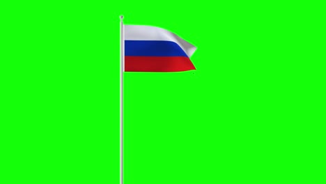 russia flag waving on green screen. seamless 4k resolution animation of russia symbol. chroma key animation.