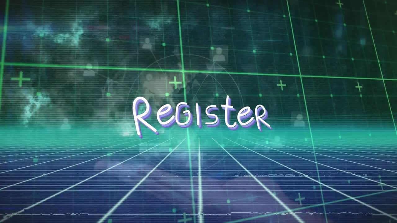 연결 네트워크를 통해 생일 축하 텍스트의 애니메이션