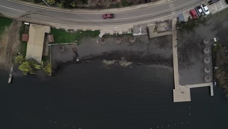 drone footage over vichuquen lake chile
