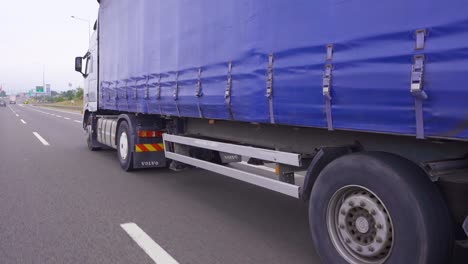 a truck traveling on the highway.