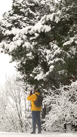 backpacker on the snow