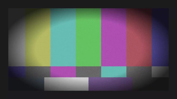 Television Test Pattern with Glitch and Signal Interference