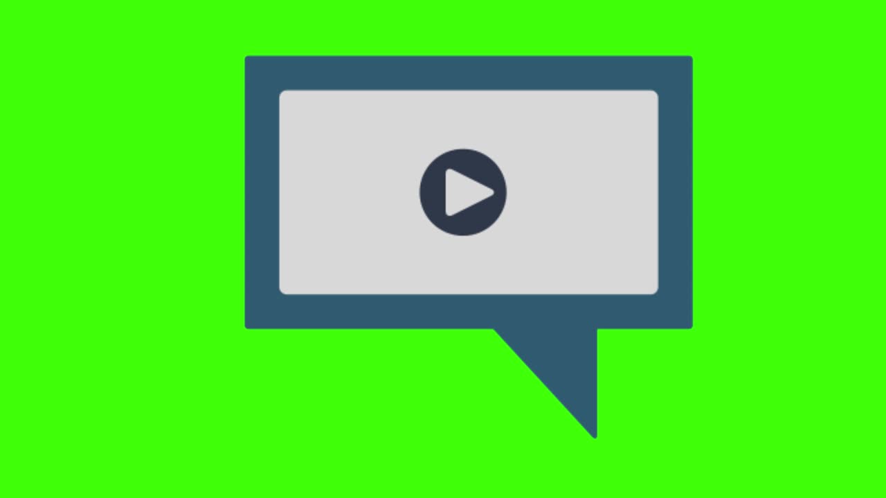 animación de un icono de venta de vídeo en una pantalla verde