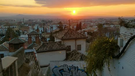 sunset rooftop view from residantial area near alhambra granada