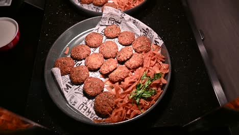 fresh chickpea falafel platter, healthy eating, vegetarian food