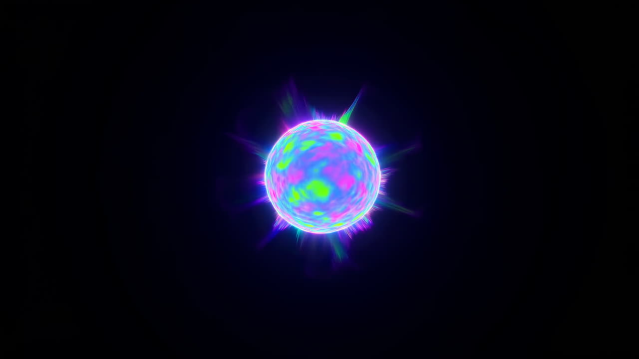 Vibrant Pulsating Energy Sphere with Light Rays