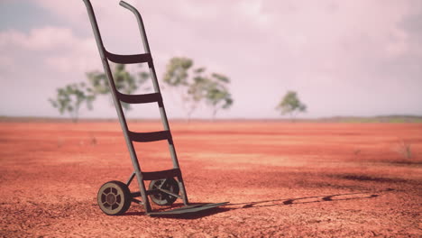 small trolley cart in the desert