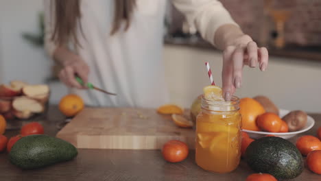 Jugo de fruta de cerca