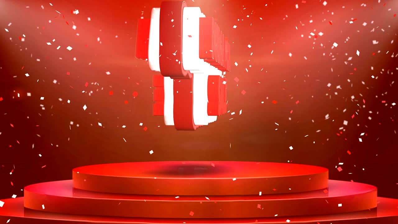 durga puja sale 텍스트 애니메이션 무대 포디움 콘페티 루프 애니메이션