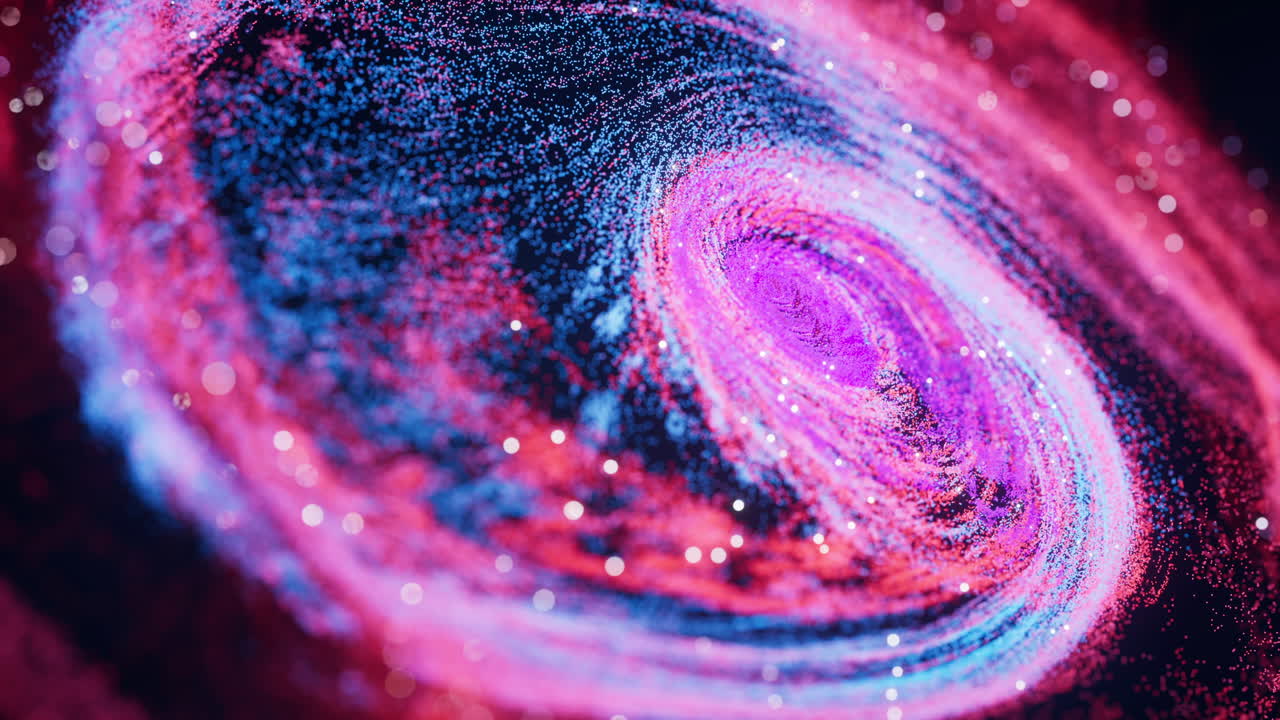 nebulosa colorida con partículas brillantes de densidad, representación en 3d.