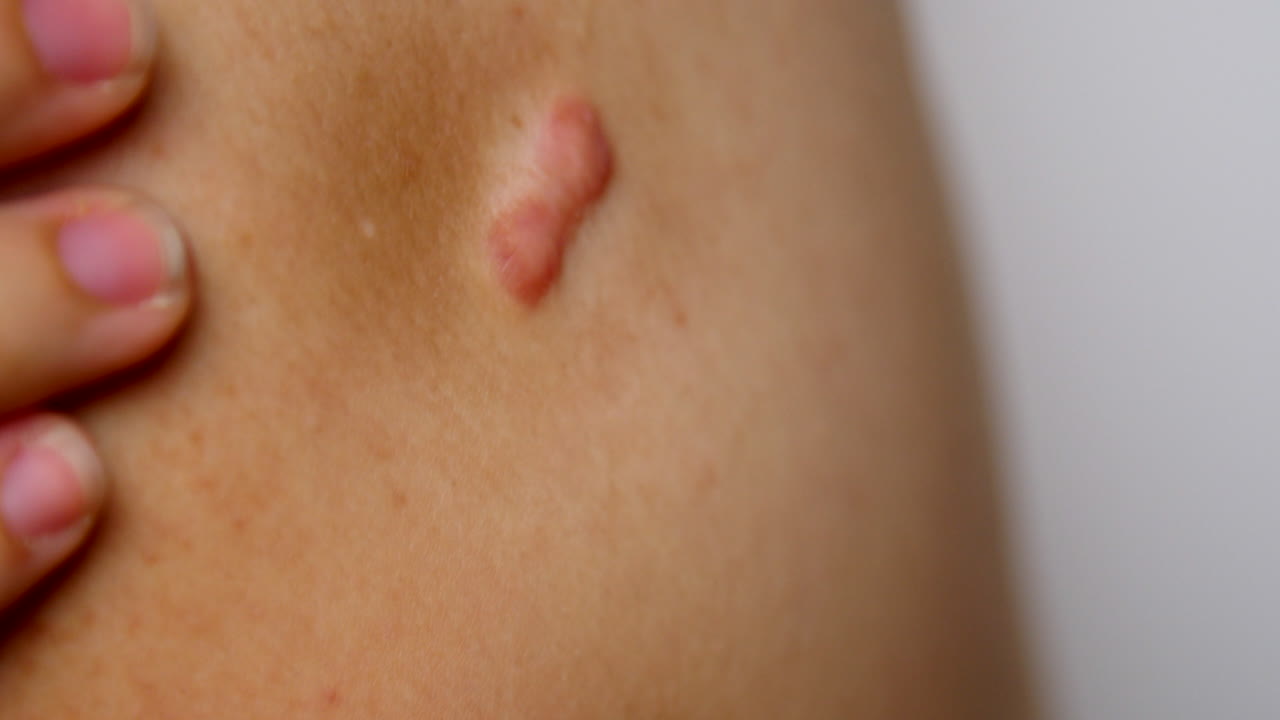Keloid scar on person