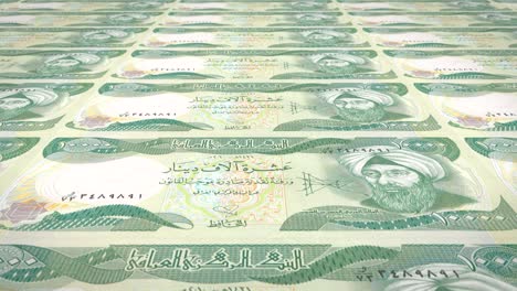 banknotes of ten thousand dinars iraq rolling, cash money, loop