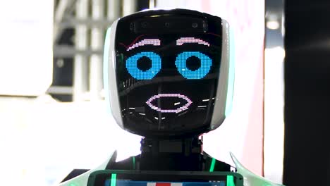 friendly robot with led face