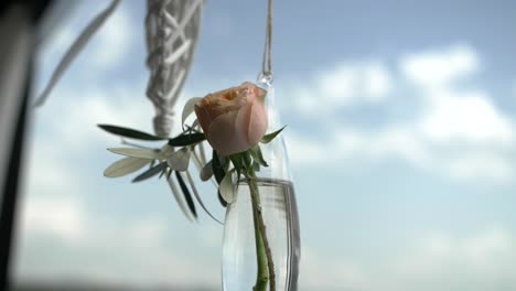 wedding decoration hanging in wind