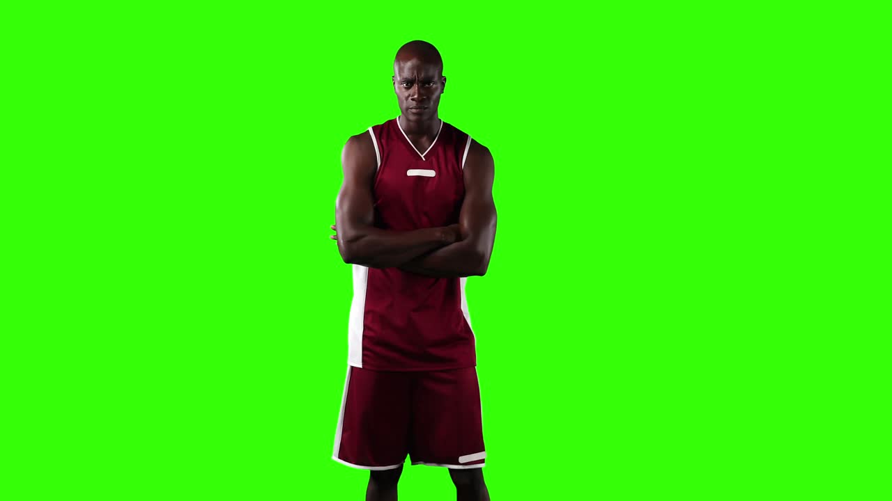 Basketball player on green screen