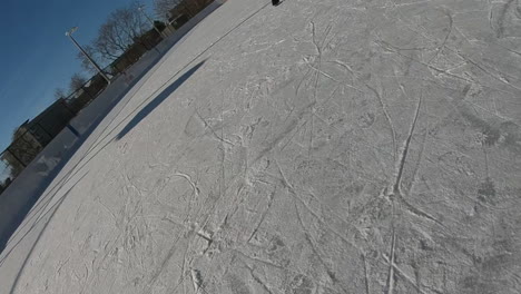 Puntuación-De-Gol-De-Hockey-En-El-Deporte-De-Invierno-Al-Aire-Libre-Neto