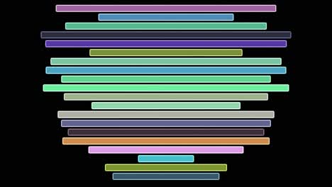 colorful bars scalling randomly on x-axis and changing colors on black background 2d motion graphics abstract animation