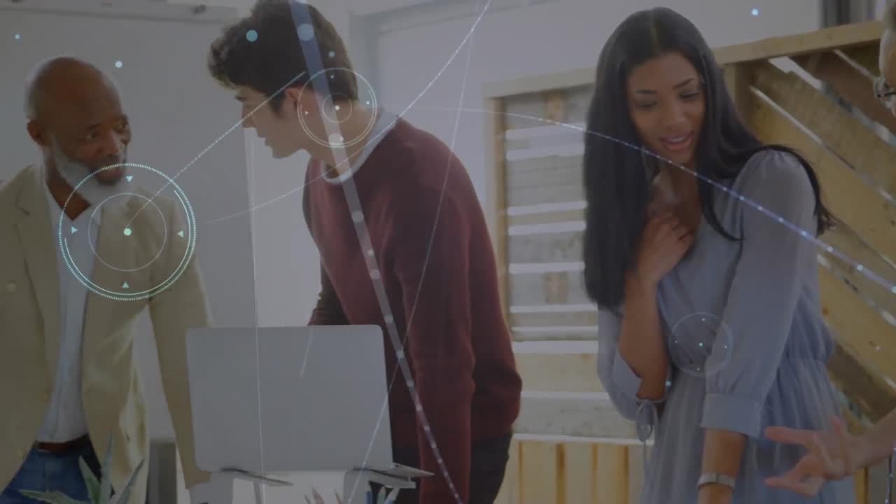 animación de una red de conexiones entre diversos grupos de empresarios