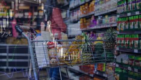animación de estadísticas y procesamiento de datos financieros a través de un carrito de compras