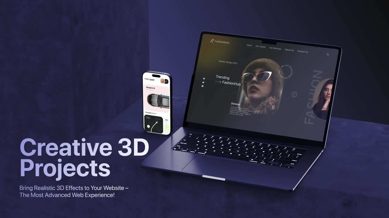 Professionel promoveringsskabelon til hjemmesider med fokus på laptops, for digitale produkter og fremvisning af online virksomheder