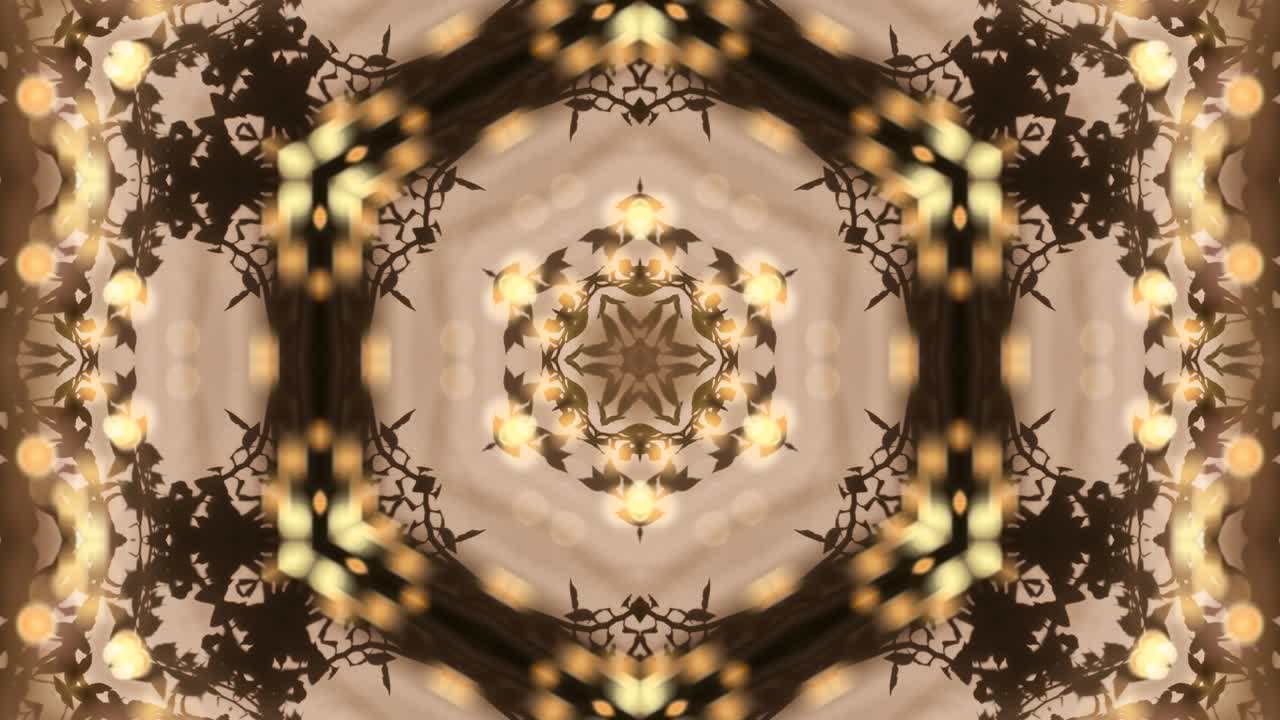 fondo de kaleidoscopio marrón abstracto con ornamento natural de época