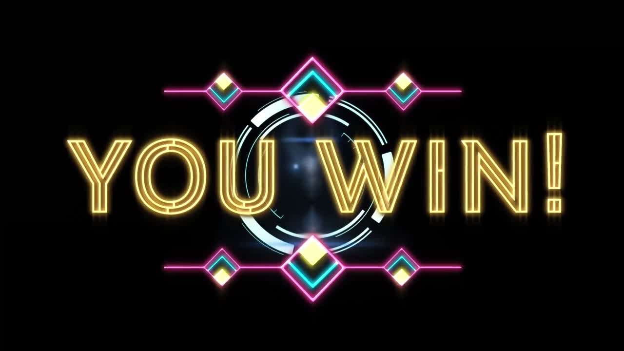 검은색 배경에 스캔 범위 위에 텍스트를 이기는 당신의 애니메이션