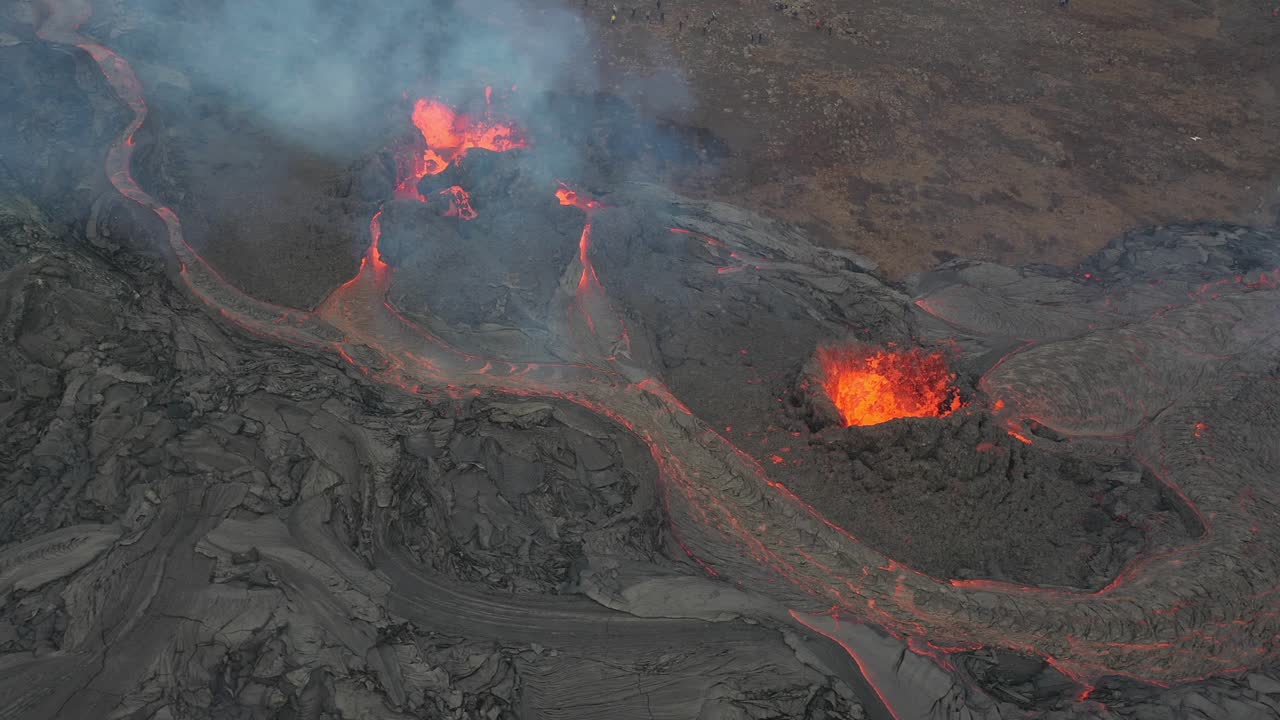 Aerial View of a Volcanic Eruption