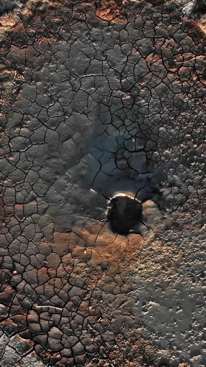 Pattern di terra secca in Georgia, regione del Caucaso durante il giorno