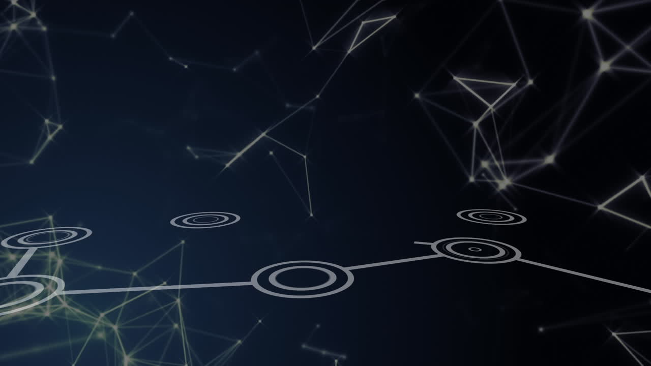 Animation of network of connections on black background