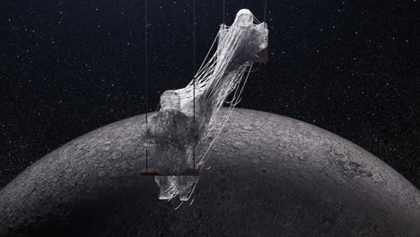 suspended structure on the moon