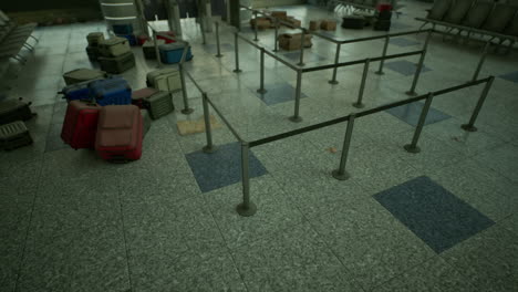 empty airport terminal with luggage