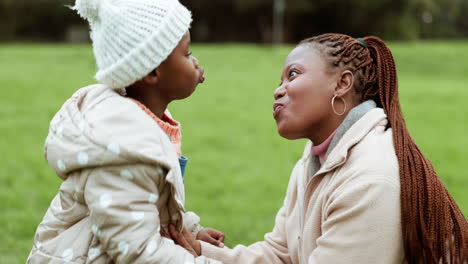 Playful,-love-and-mother-and-child-in-park